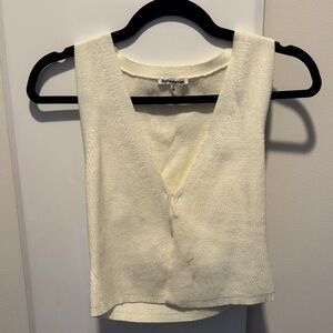 Reformation Ivory Knit Sleeveless Top